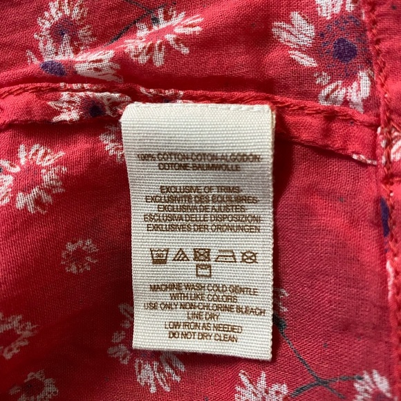 FREE PEOPLE Never A Dull Moment Floral Boho Peasant Oversized Cotton Blouse Sz S - Picture 12 of 12